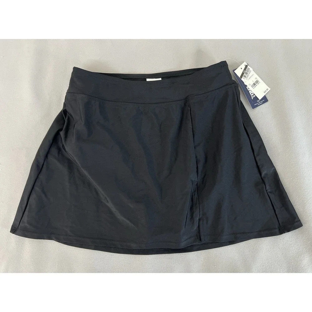 Land's End Women's Swim/Activewear Lined Skirt with Slit Black Small New